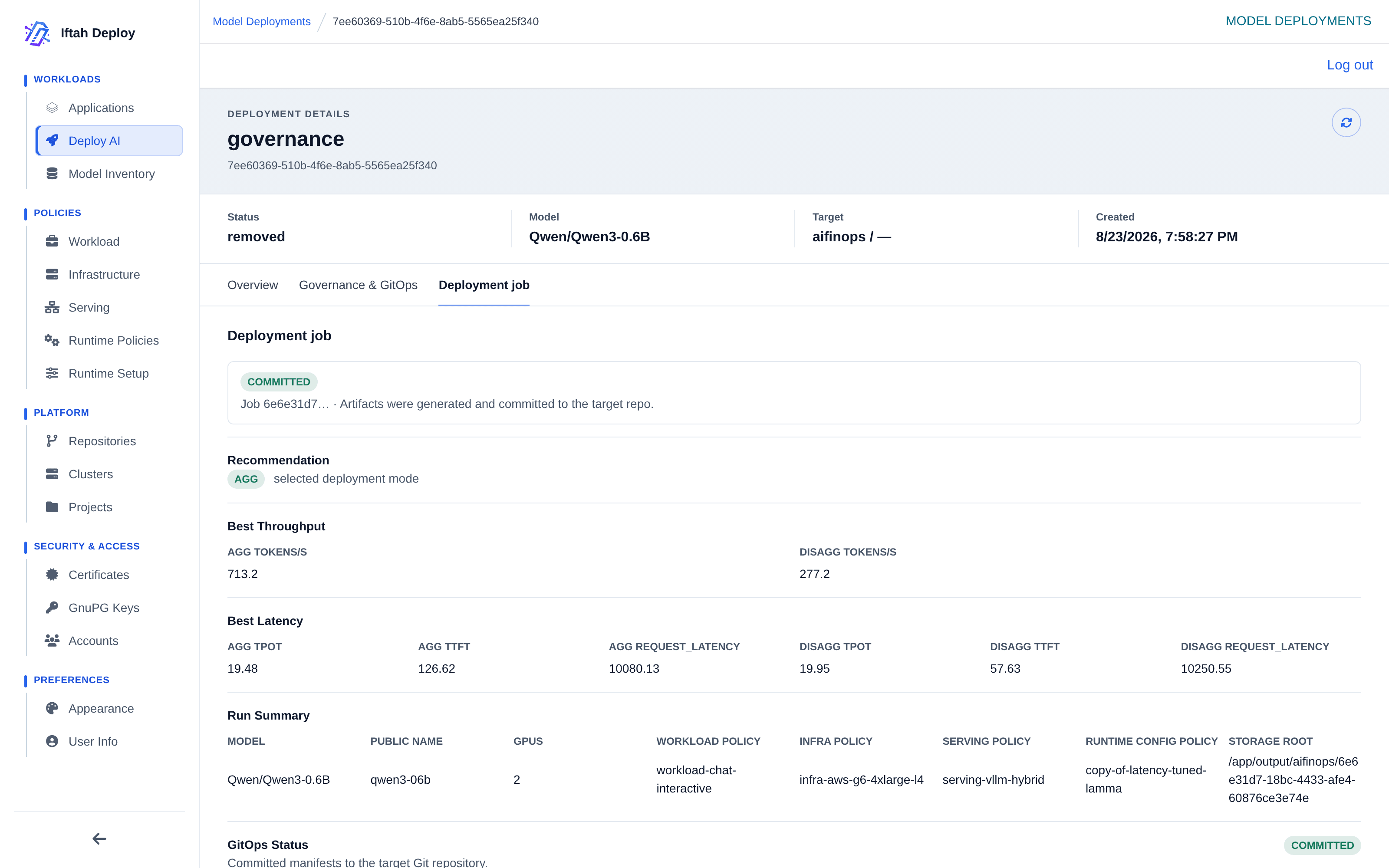 Iftah Deploy — Deployment recommendation
